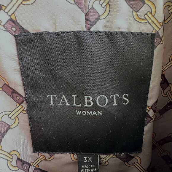 Talbots Quilted Barn Jacket Navy Blue Faux Leather Trim Women’s 3X - Picture 7 of 8